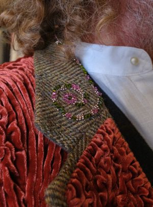 Kathrens Rare Knitwear one-off olive tweed jacket for James Coplestone of Robert James Workshop - detail 1